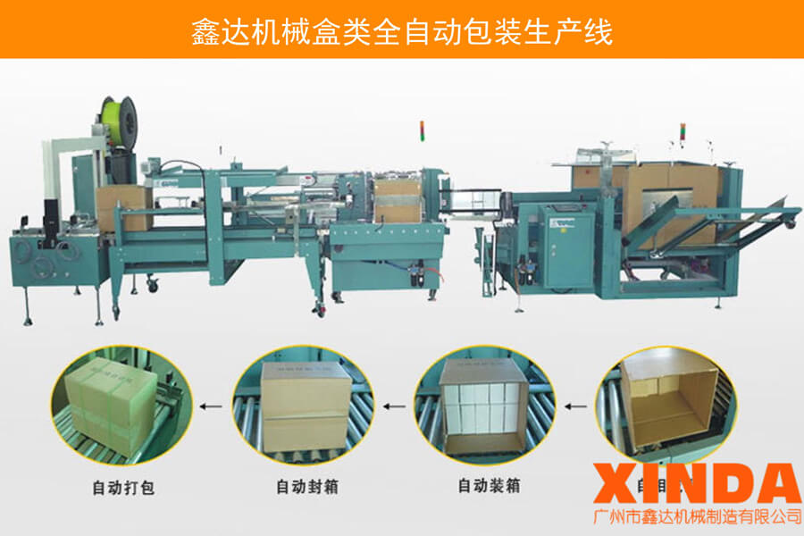 盒类产品全自动化包装生产线设备,厂家直销—广州鑫达机械